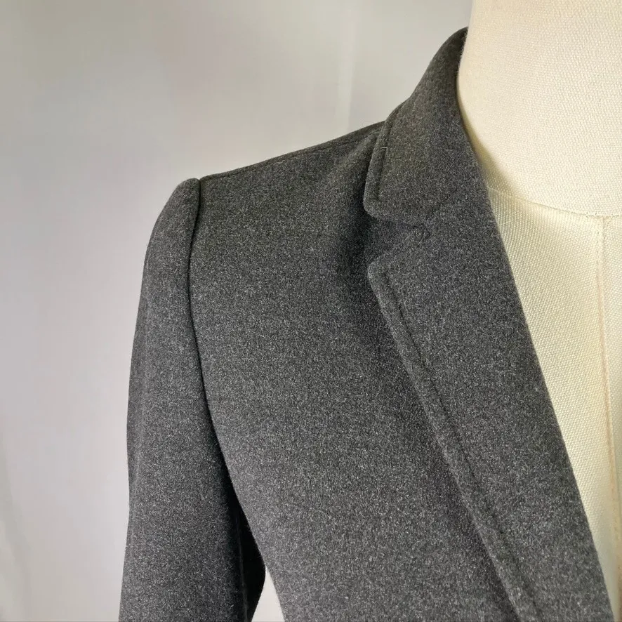 Cremieux Gray Wool Blend Blazer Jacket Women's 0 Business Career Tailored Fitted - Image 4