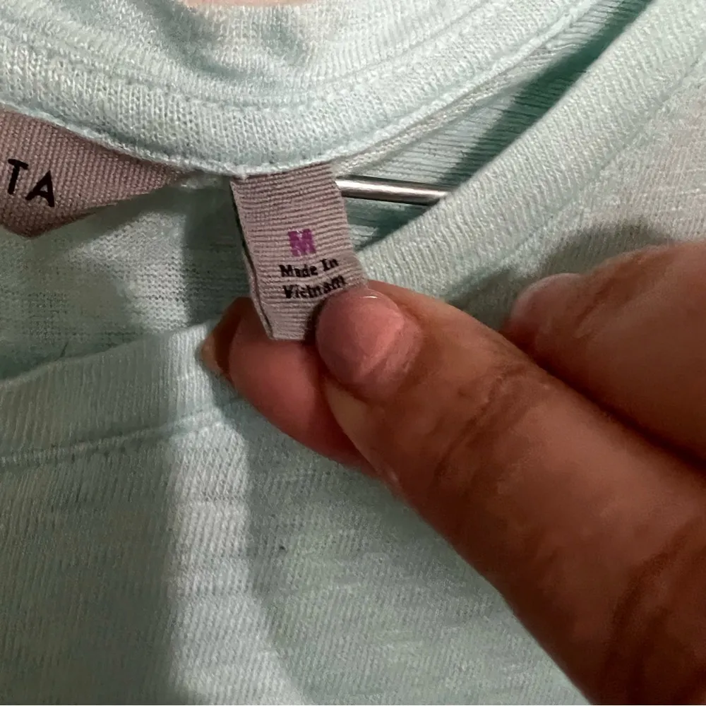 Ethereal Blue‎ Zephyr Twist Knot Linen Athletic Tank Top - Image 5