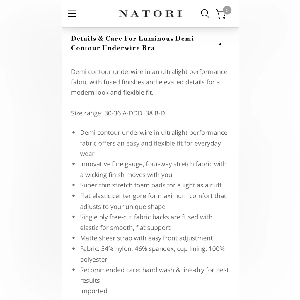 NWT Natori Luminous Demi Contour Underwire Bra sz 32B - Image 6