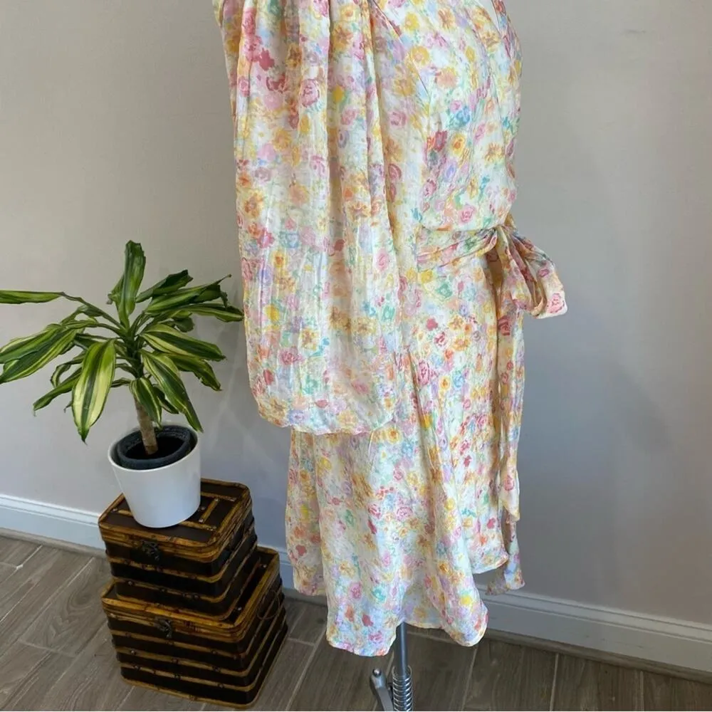 MINKPINK Elvire Floral Romantic Wrap Print Mini Dress Size X-Large - Image 7