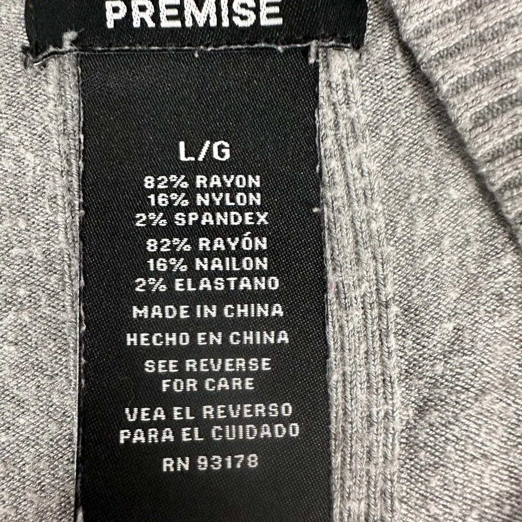 Premise Mist Grey Heather Open Front Long Cardigan With Pockets Size Large - Image 3