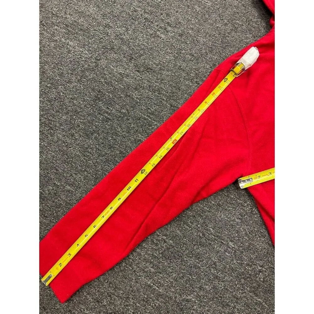 Disney Vtg 90s Red Long Sleeve Mickey Full Zip Fleece Drawstring Hoodie Size 3X - Image 8