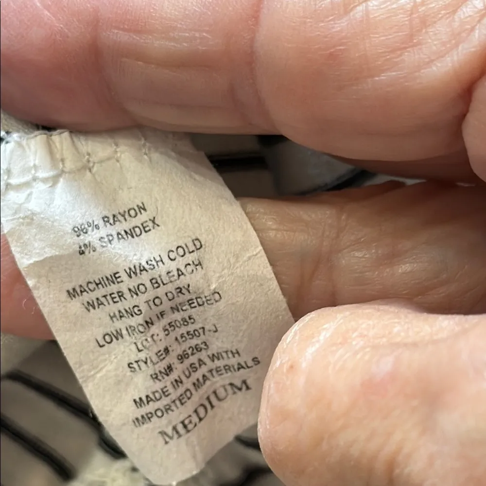 OLIVIA RAE Striped Black & White Midi T-Shirt Dress Size Medium - Image 7