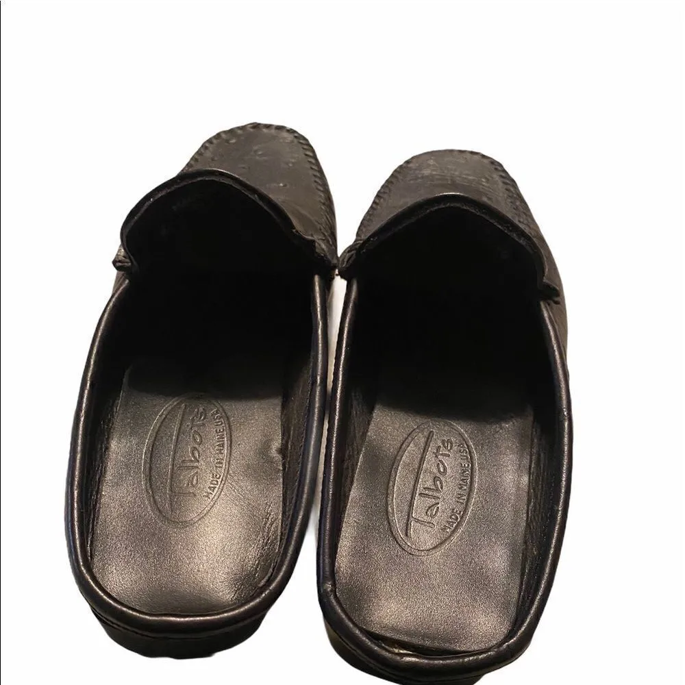 Talbots Black Leather Slip On Shoes Size 6 M - Image 2