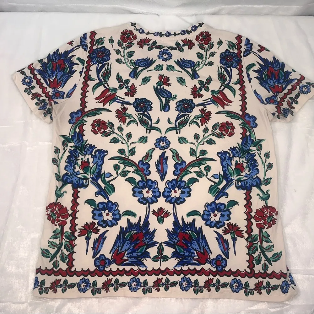 Tory Burch  Porcelain Thistle T Shirt Short Sleeve Women’s Large - Image 4