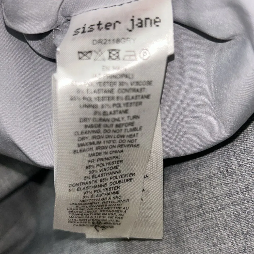 Sister Jane Gray & White Oversized Collar Mini Dress(Size Medium) Gray - Image 7