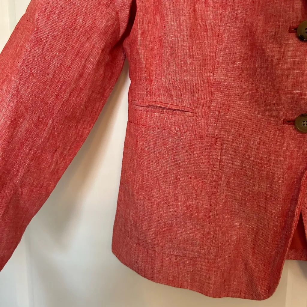 100% Linen Talbots Pink Blazer Size 12 - Image 4