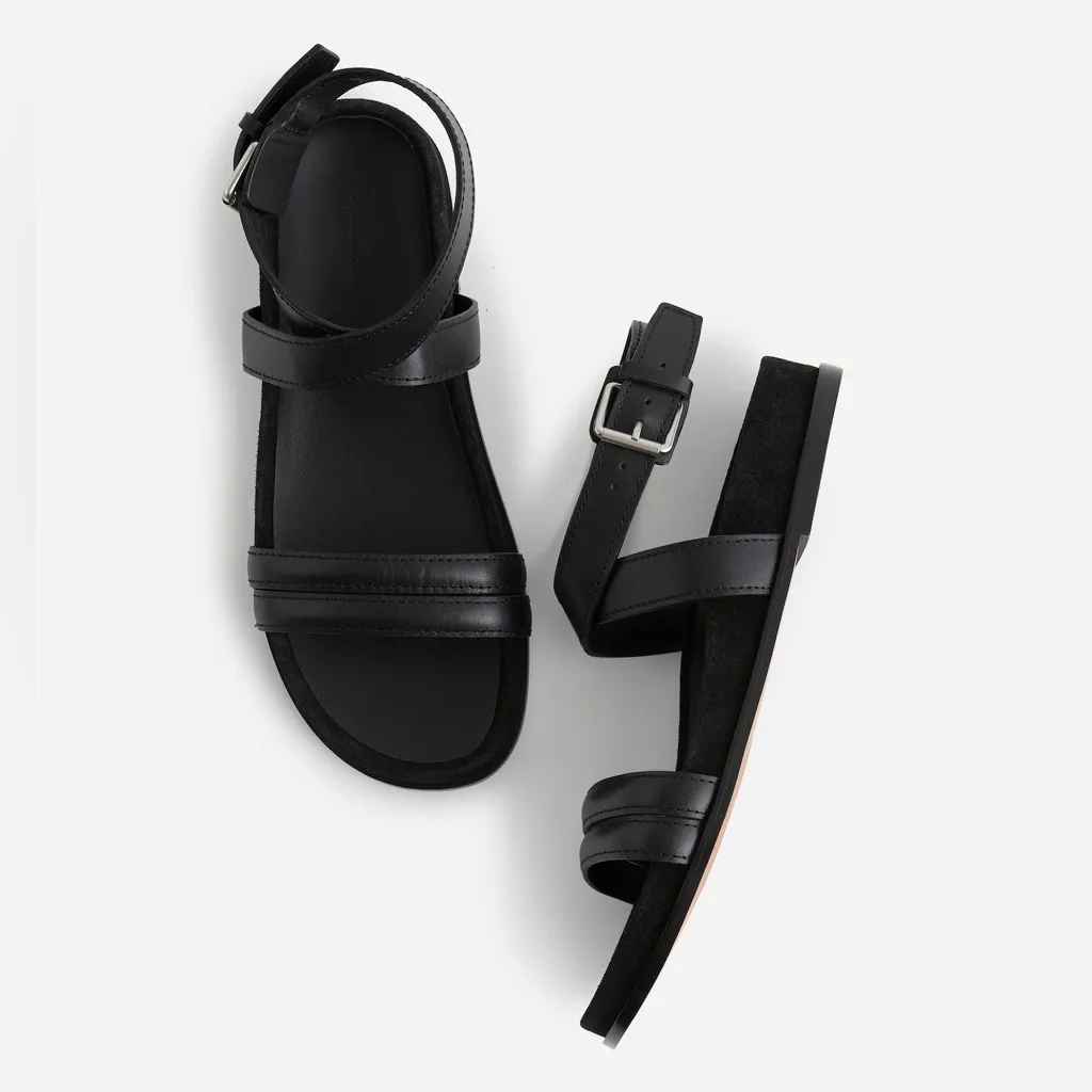 Madewell The Caro Ankle-Wrap Sandals in True Black - Image 2