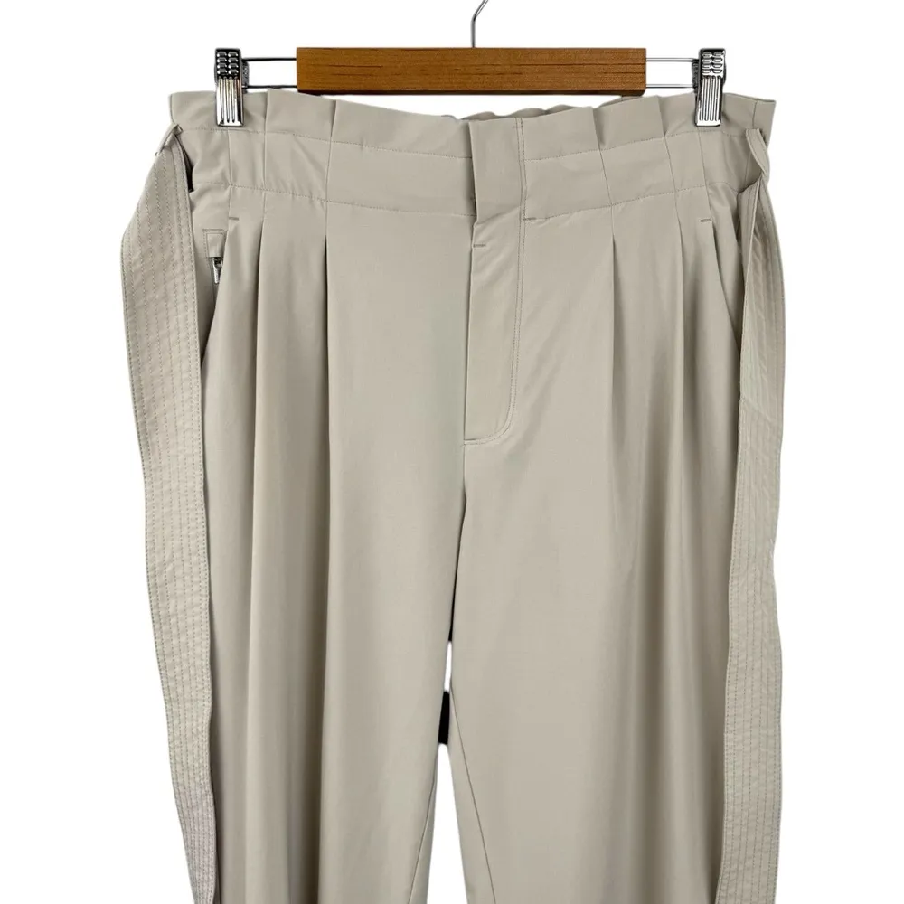 Athleta Skyline Pant II Beige Belted Lightweight Travel High Rise Paperbag SZ 8 - Image 3