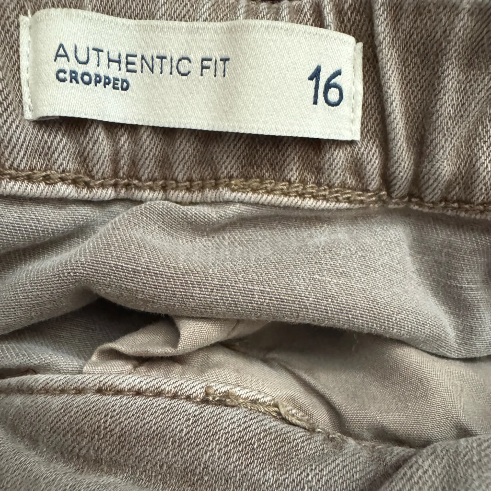 J.Jill Authentic Fit Cropped Jeans Raw Hem Tan Beechnut Plus Size 16 - Image 8