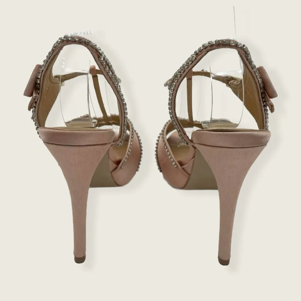 Pour La Victoire Blissa Pink Stiletto Bow Rhinestone Heel Formal Prom Wedding 8 - Image 4