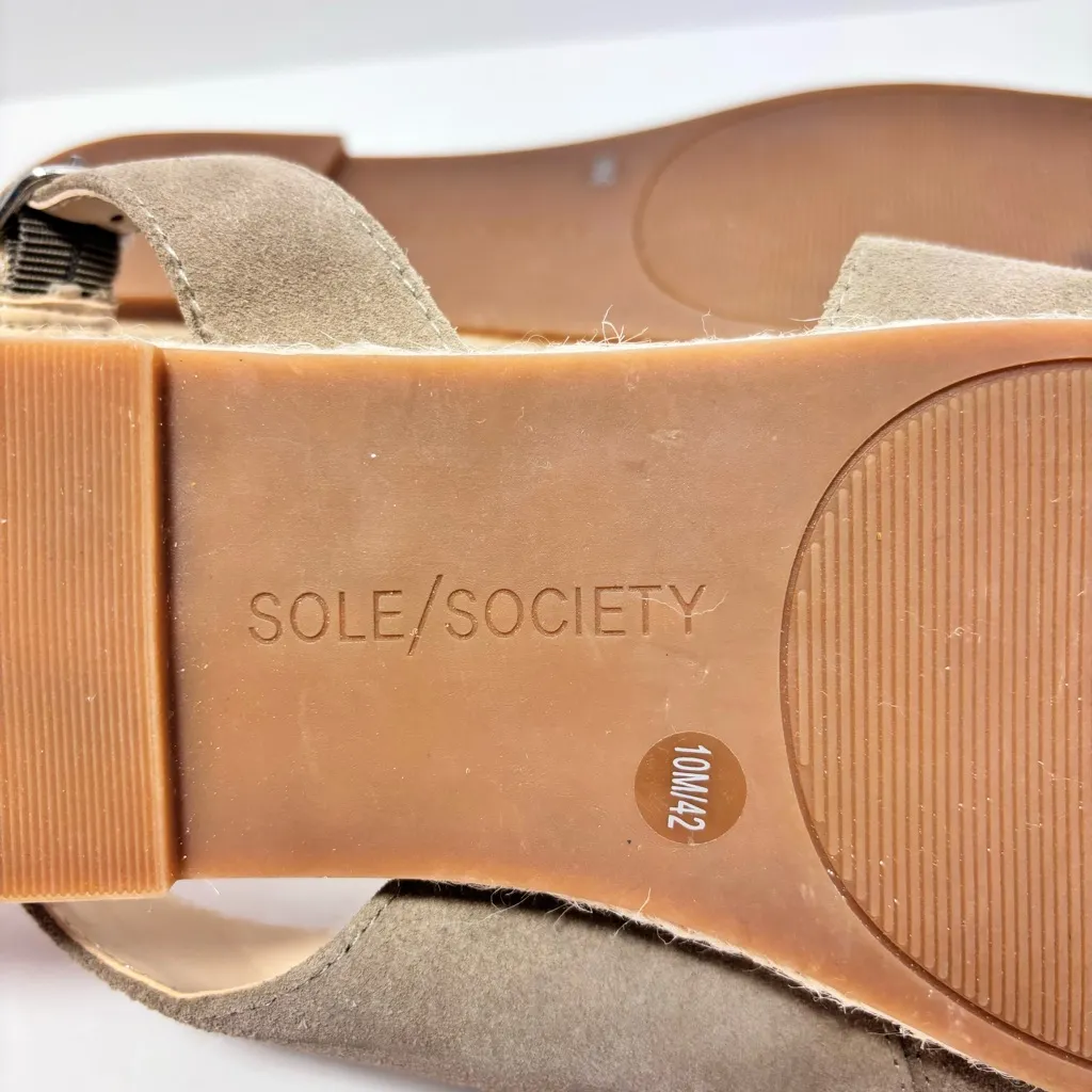 Sole Society Dolven Dune Cow Suede Back Strap  
Taupe Brown Sandals‎ Size 10M/42 - Image 9