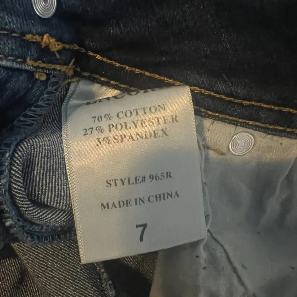 Encore Women's Blue Denim Skinny Distressed Medium Wash Stretch Jeans - Image 6