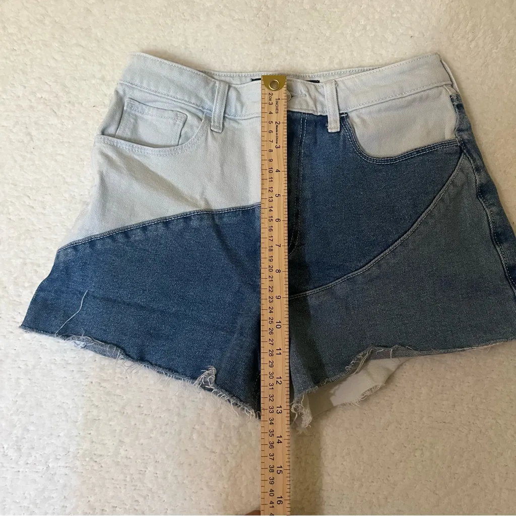 Hollister Ultra High Rise Patchwork Denim Shorts - Image 5