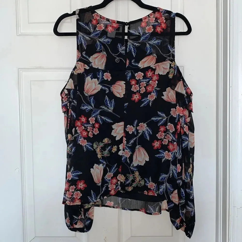 Venus  Cold Shoulder Floral Top - Image 2