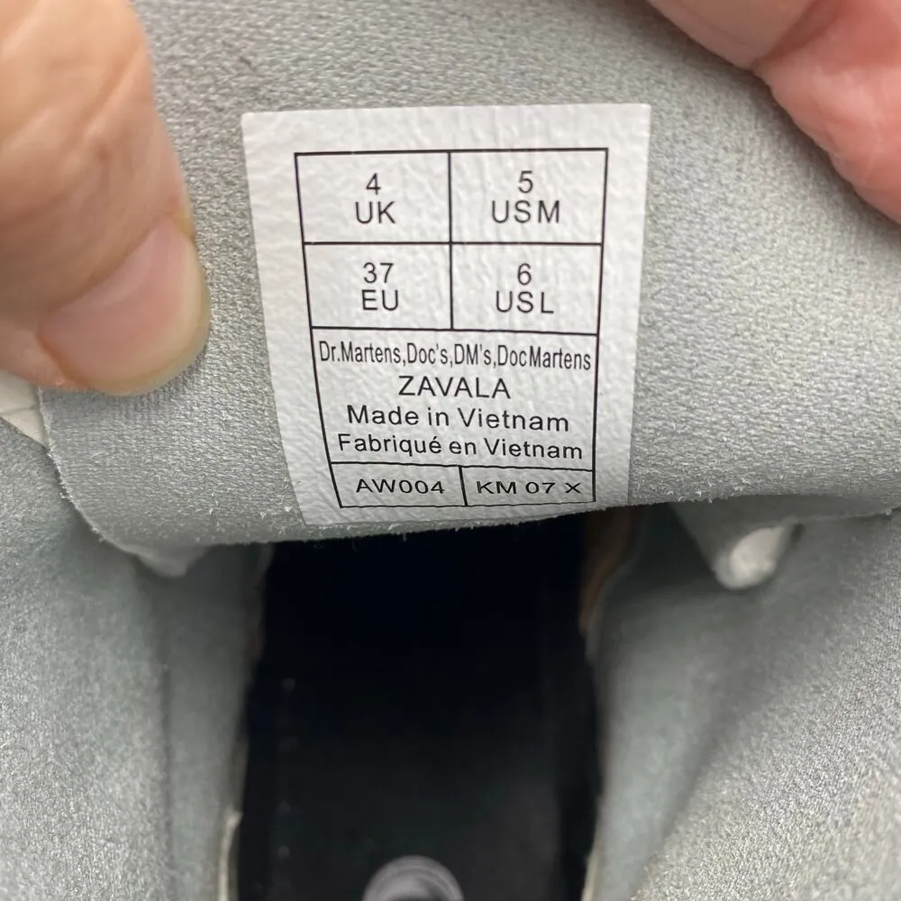 Dr. Martens White Patent Leather Zavala Combat Boots Women US 6 Men US 5 - Image 7