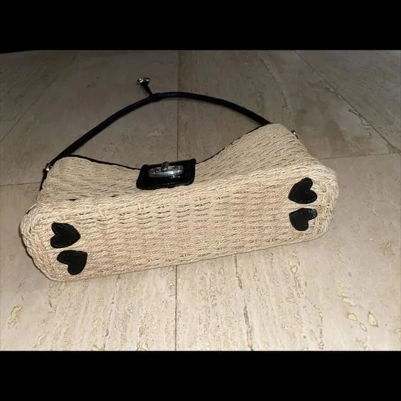 Brighton Wendy Tan/Blk Woven‎ Jute With Black Leather Shoulder Bag - Image 12