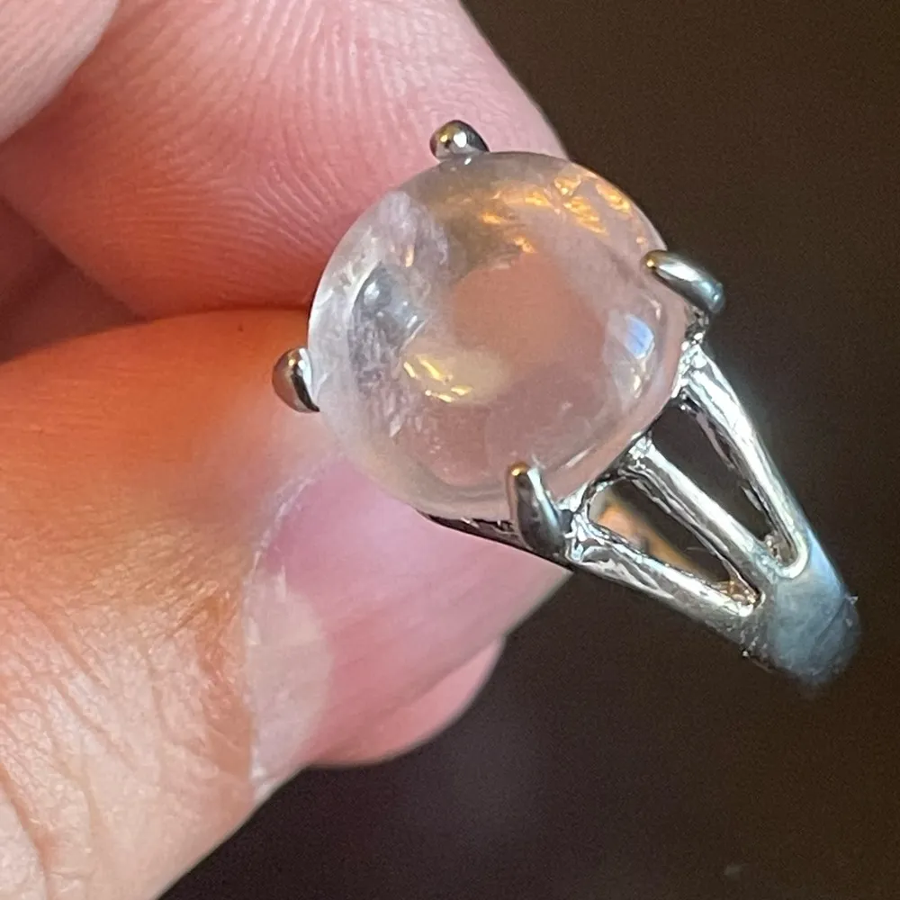 Round clear quart S925 silver ring size 8.5 - Image 7