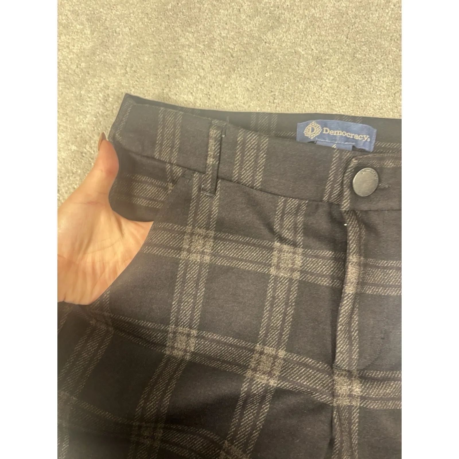 Democracy Ab Solution Slimming High Rise Plaid Point Trouser Women's Size 4 NWT - Image 6