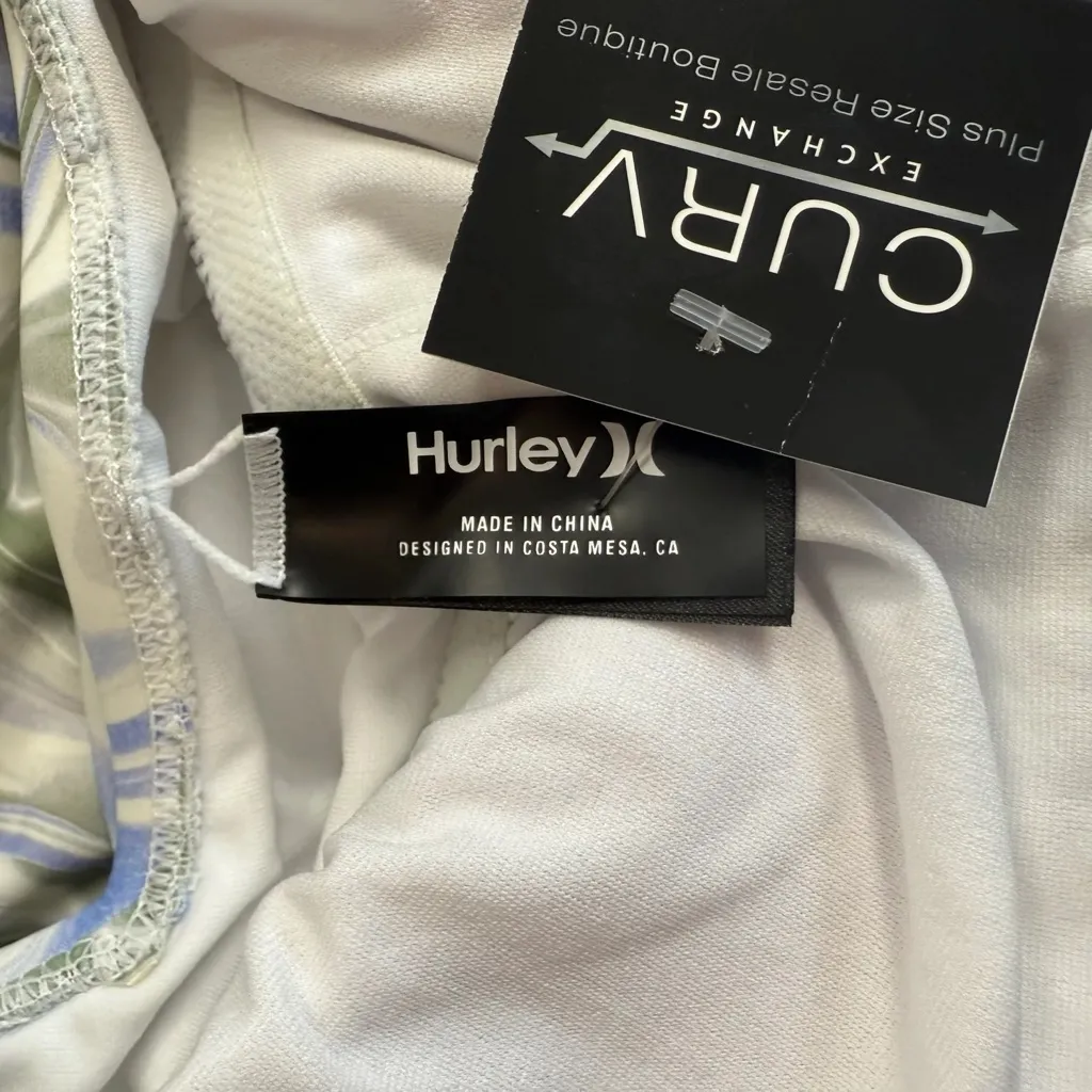 Hurley Blue & Green Swirl One Piece Bathing Suit - Size XL - Image 6