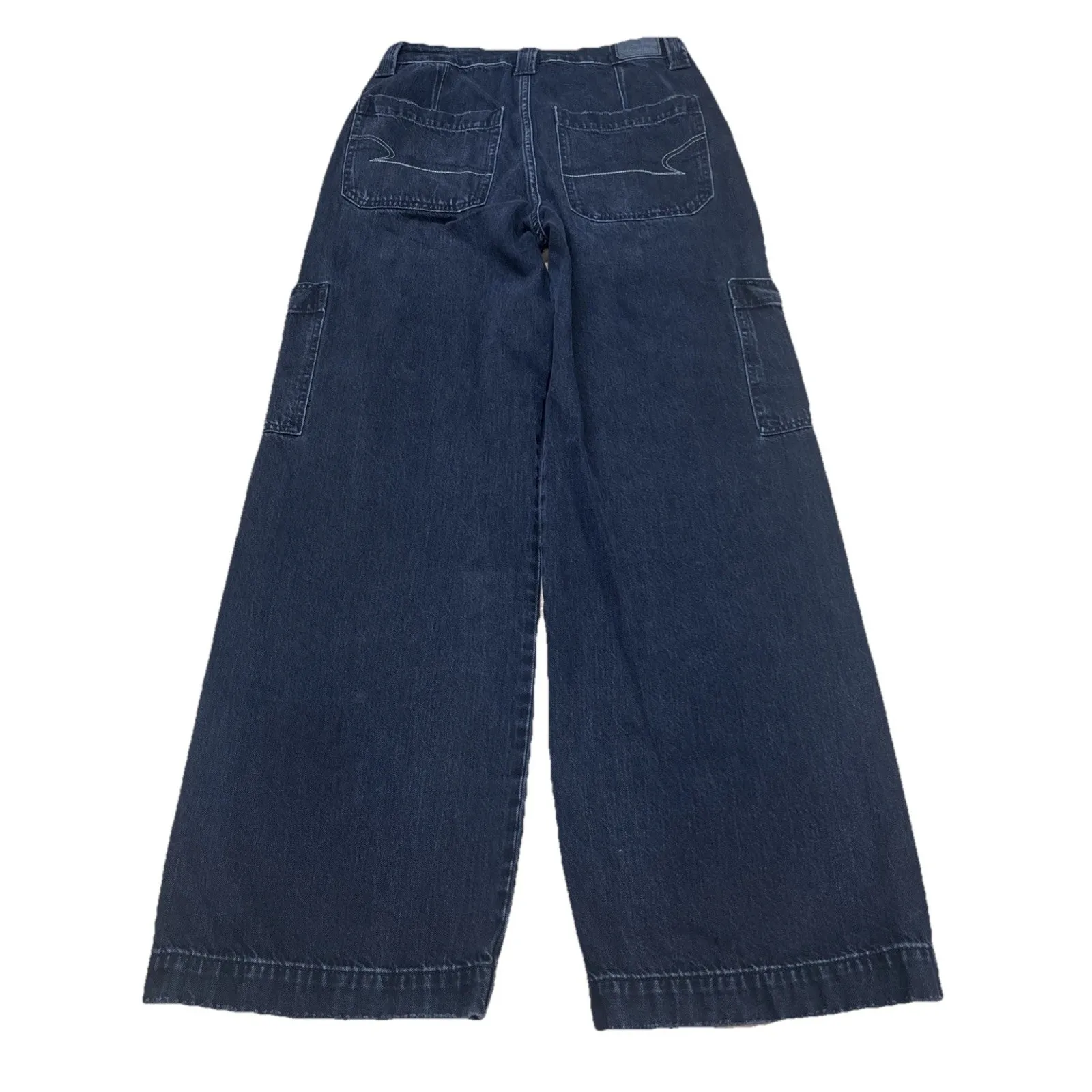 American Eagle Jeans Womens 2 Black Super High Rise Baggy Wide Leg Skater Grunge - Image 2