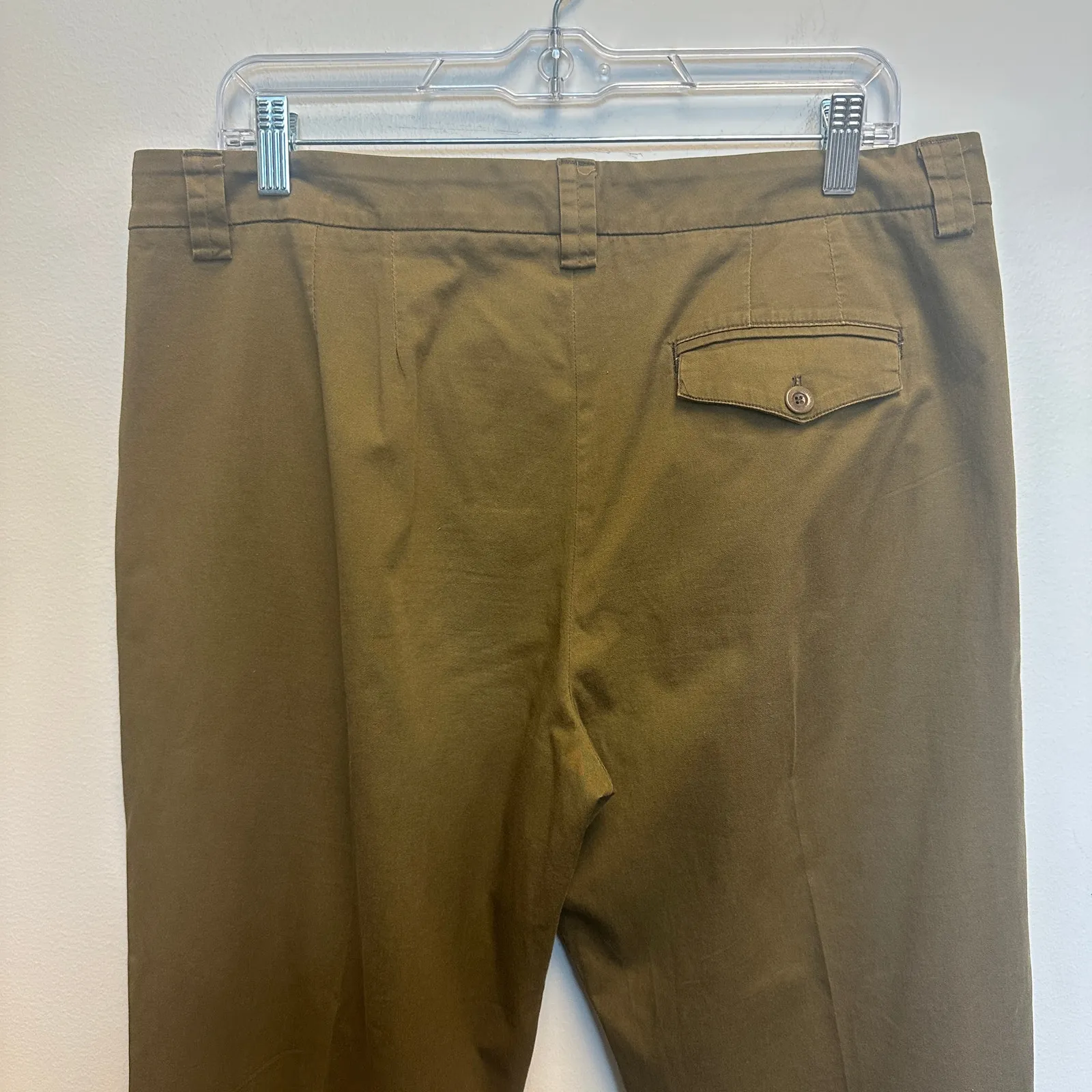 Vince Pleated Ankle Tapered Chino Pants Olive Green Work Career Office Size 10 - Image 6