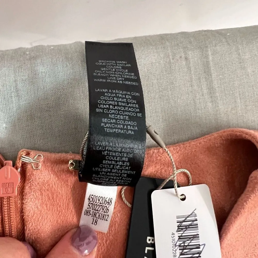 Chicos Black Label Women's Pink Faux Suede Sleeveless Midi Dress Size M 8/10 NWT - Image 8