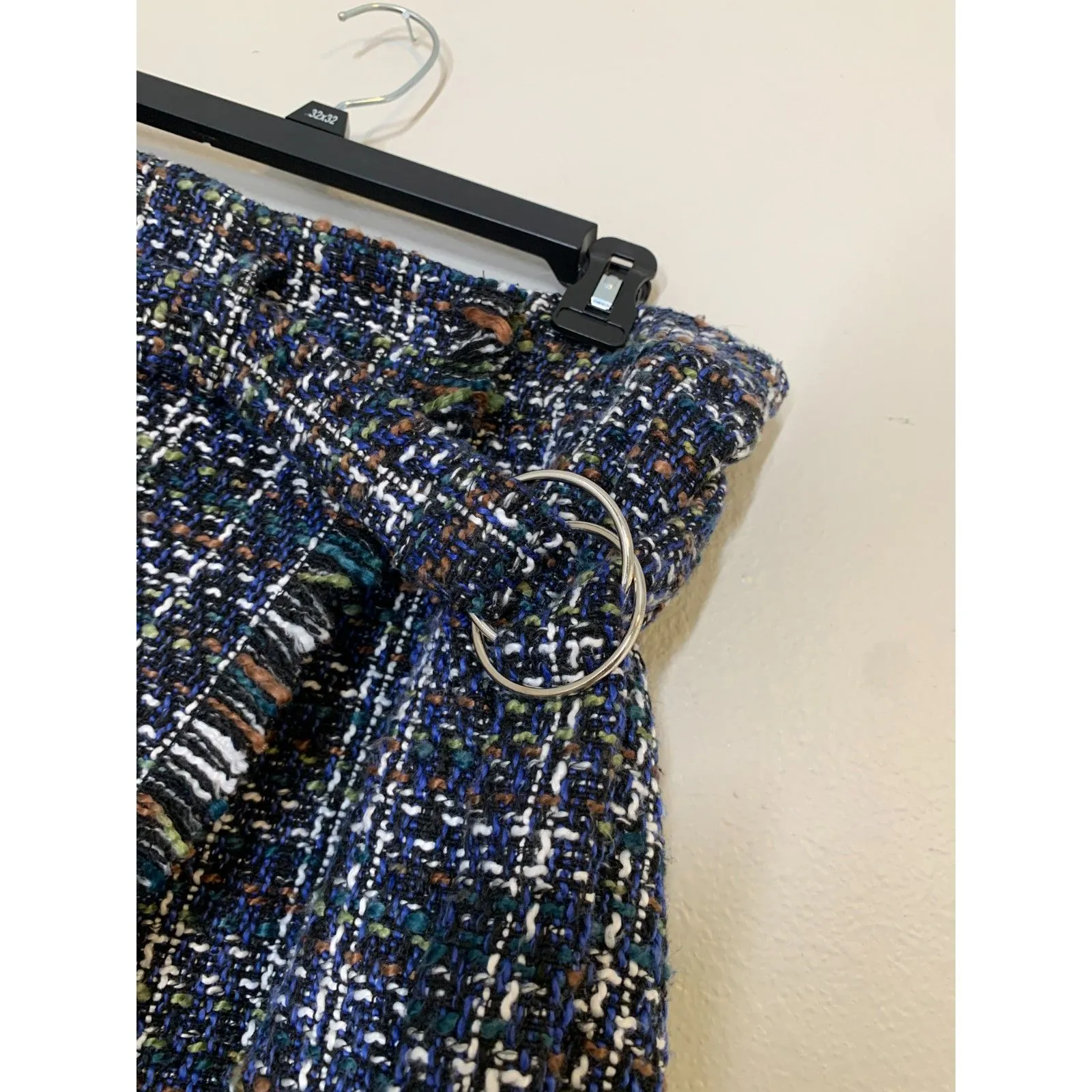 NWT Skies are Blue Belted Blue Green Tweed Skort Sz L Preppy Academia Schoolgirl - Image 3