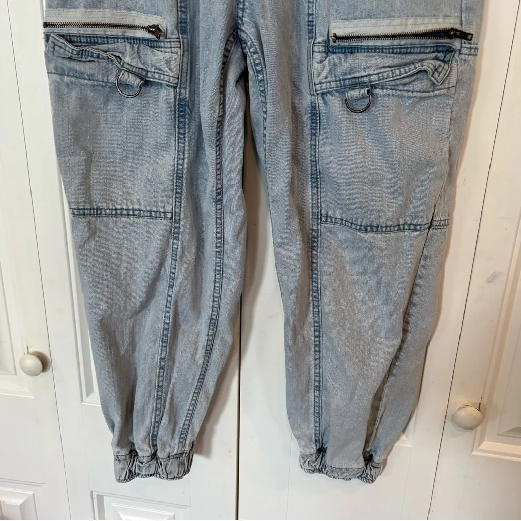 Hot Topic Denim‎ Cargo Joggers Size 11 - Image 5