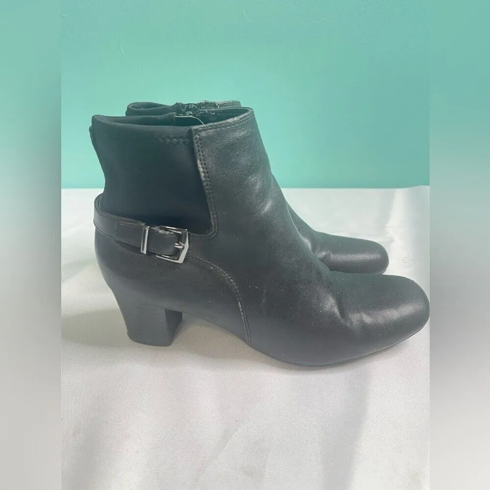 Black leather booties size‎ 6 - Image 3