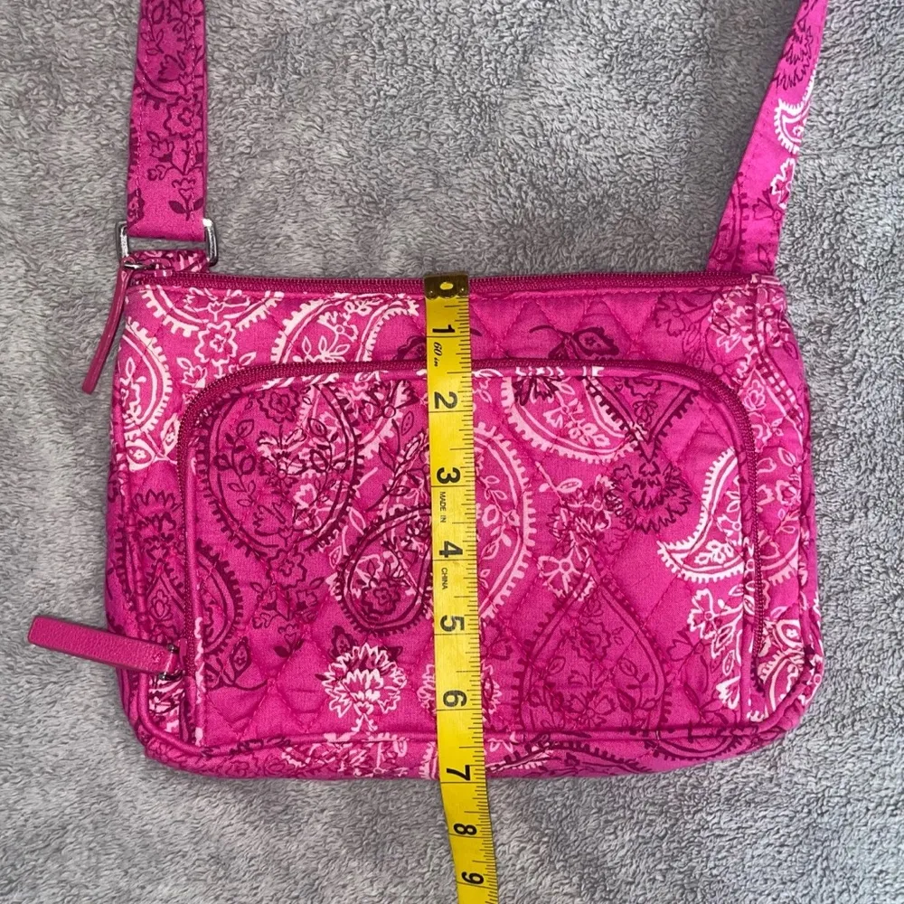 NWOT VERA BRADLEY Pink Paisley Print Crossbody Purse - Image 10