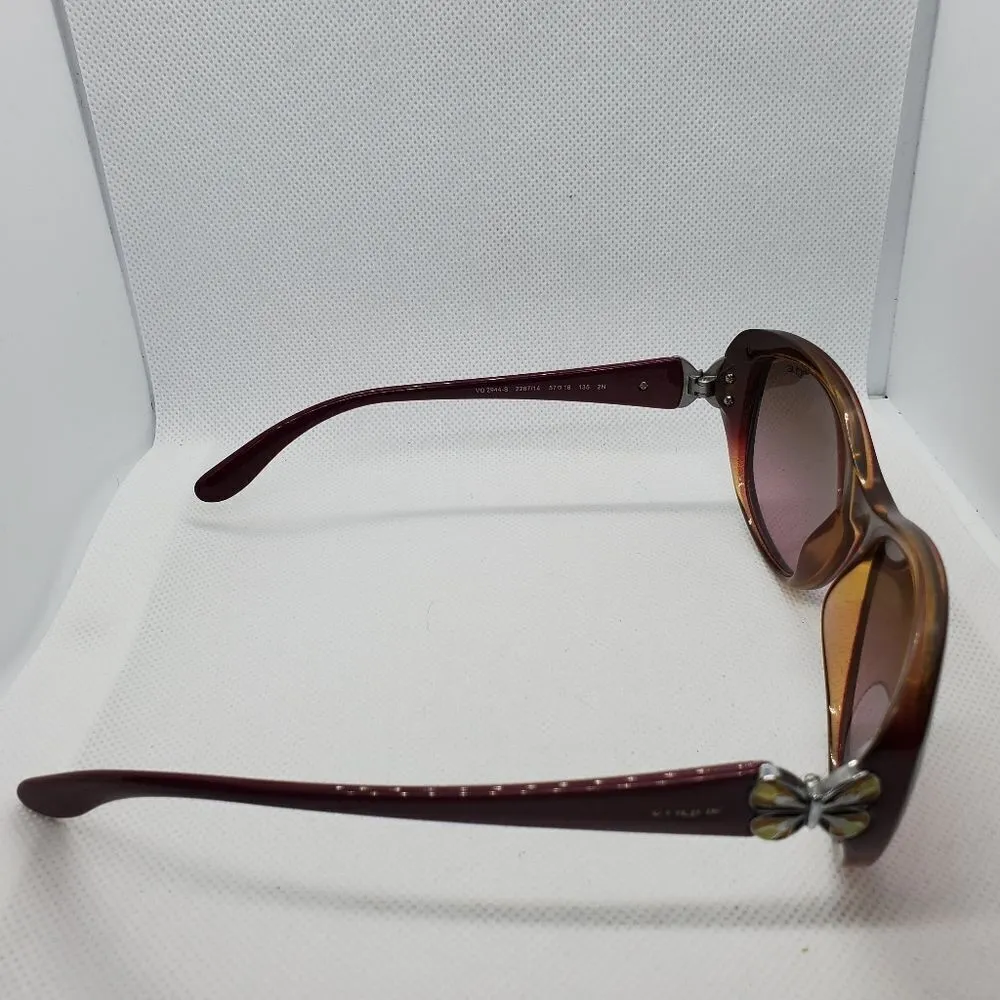 Vogue Purple Butterfly Sunglasses Purple - Image 5