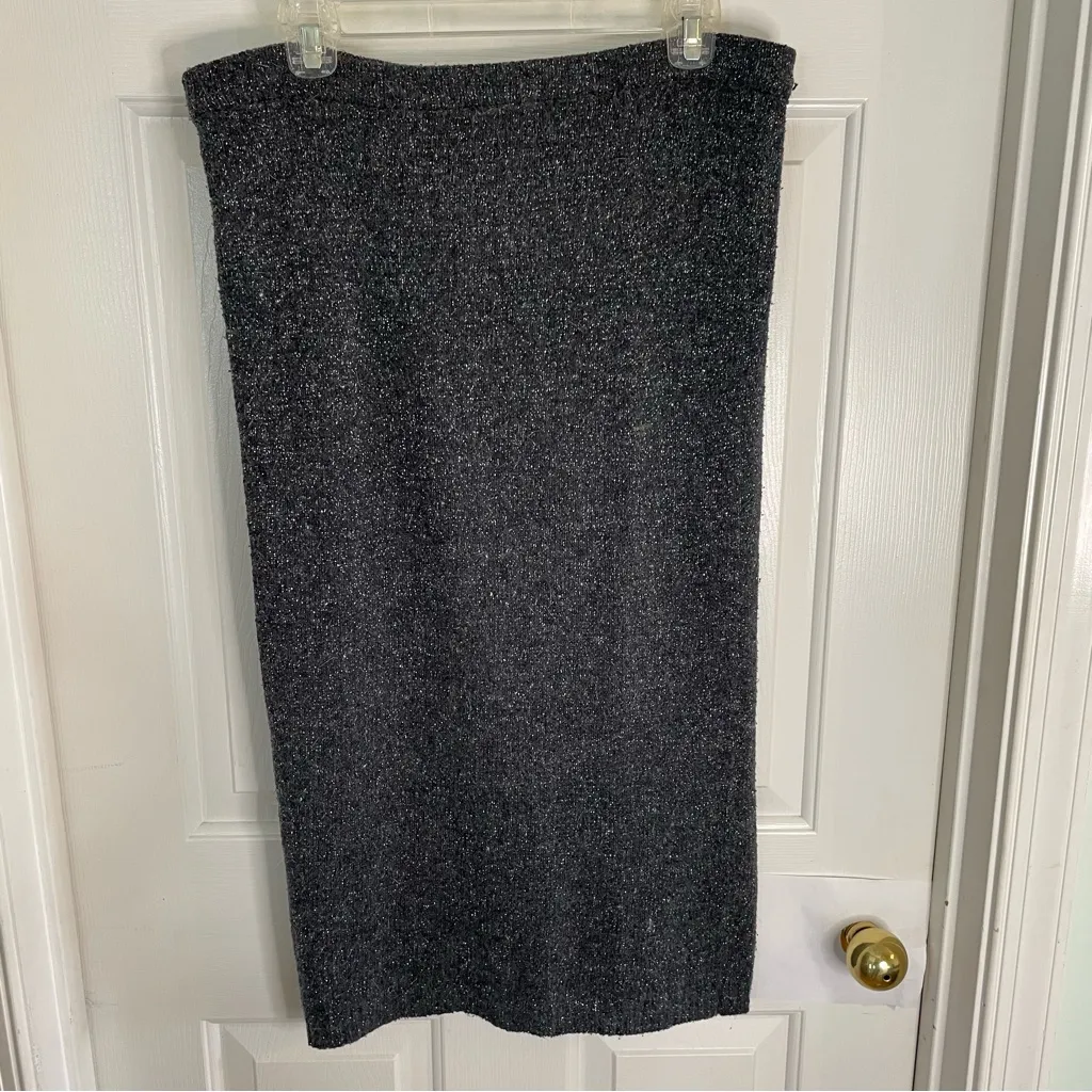 Raoul Grey Silk Angora Blend Pencil Skirt With Metallic Fibers Size Small preppy Gray - Image 5