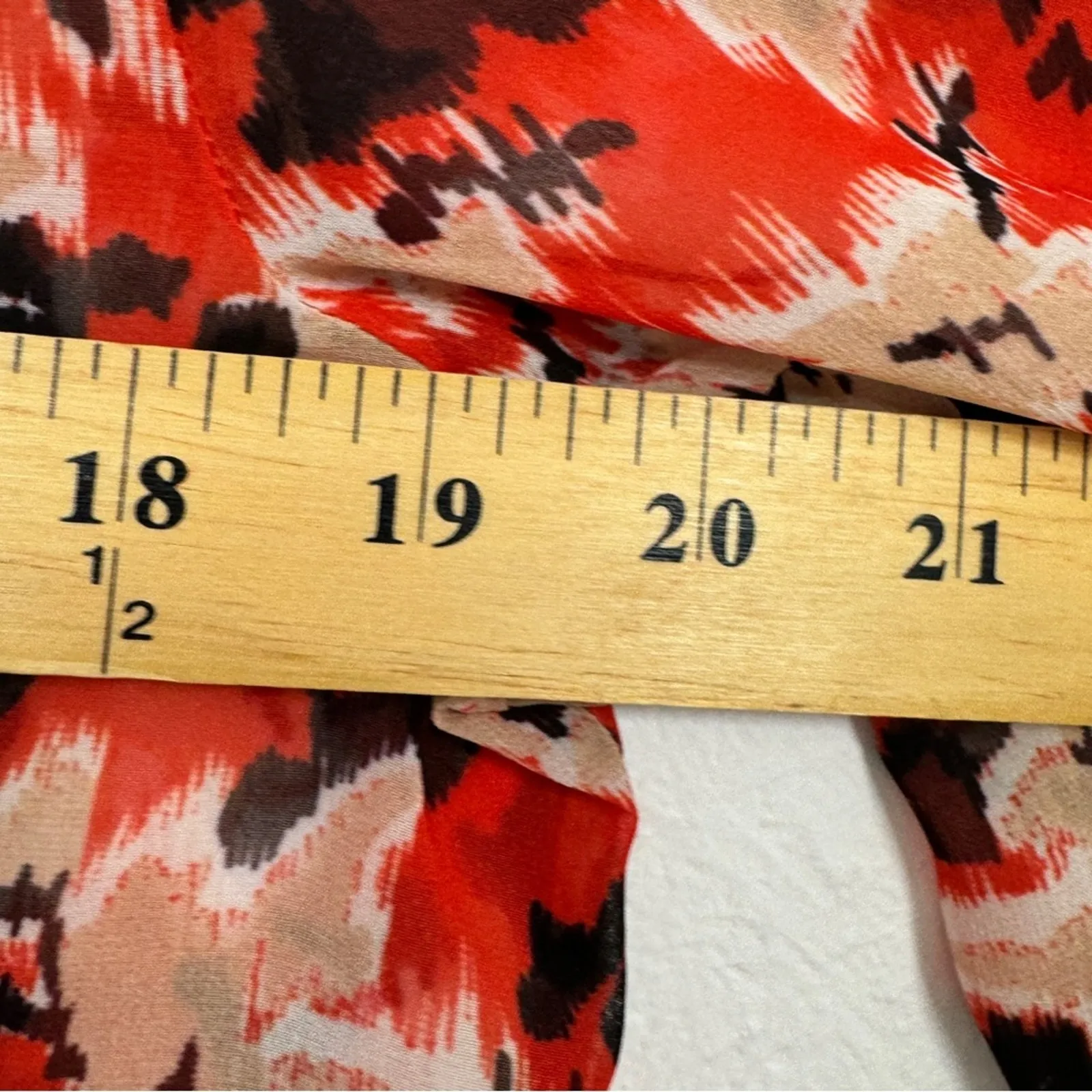 Reiss Red White Floral Silk Sheer Button Down Shirt Womens 4 Coquette Luxury - Image 9