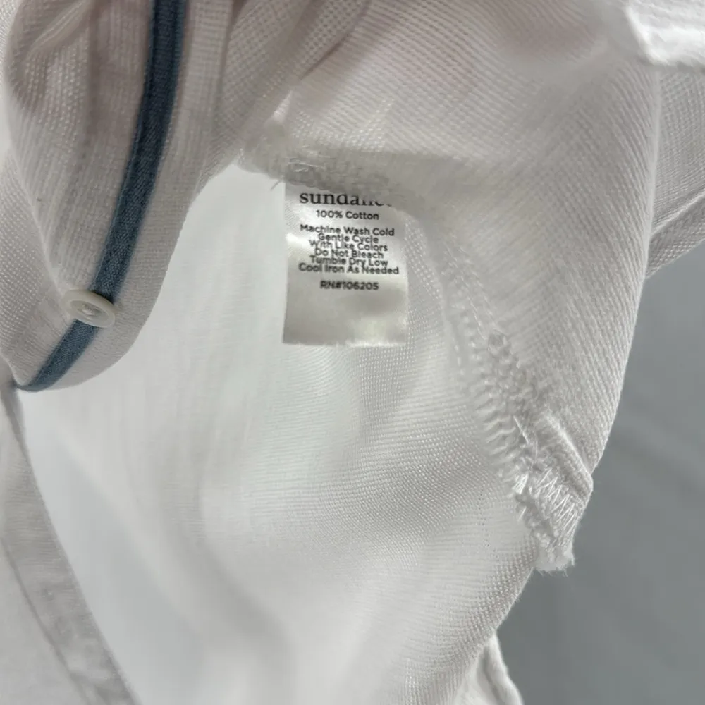 Sundance White cotton lightweight textured Button up Shirt Top xs casual minimal - Image 8