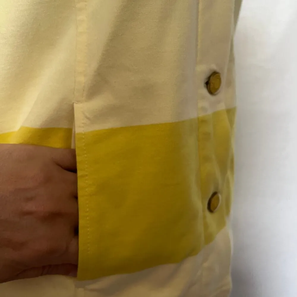 Isaac Mizrahi Live Knit Womens Jacket Sz M Y2K Preppy Coastal Stripe Button Bold - Image 6