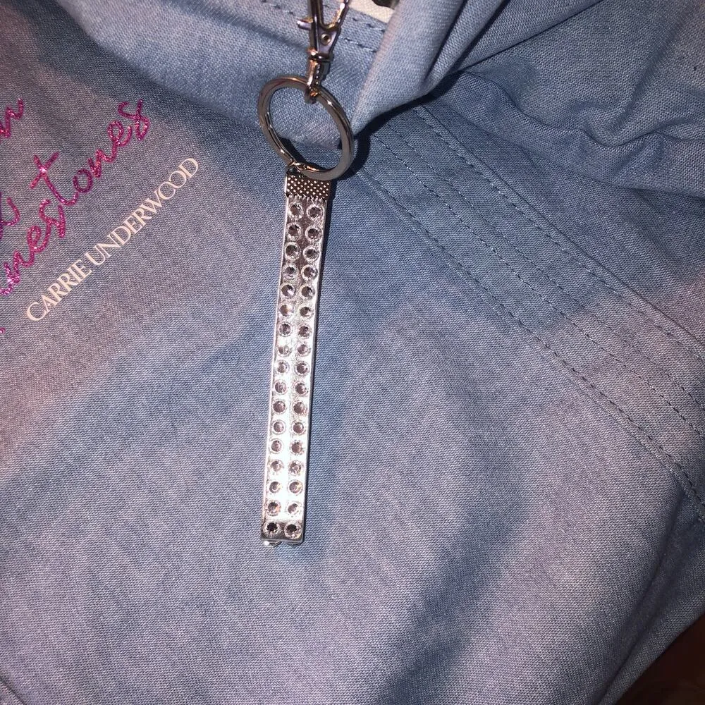 Carrie Underwood NWOT Denim & Rhinestones Tour VIP Bag With Luggage Tag Blue - Image 4