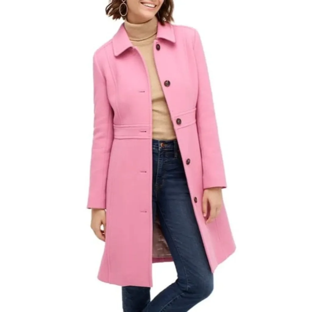 NWT J.Crew Classic Lady Day Coat in Retro Pink Doublecloth Wool Thinsulate 12P - Image 6