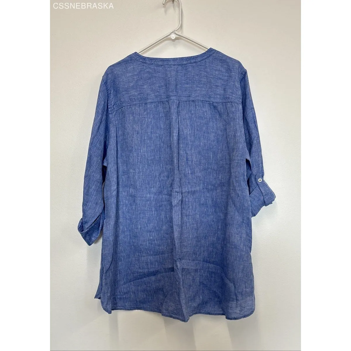 Talbots Blue Size S 3/4 Sleeve Button-Down Shirt 100% Linen - Size 2X - Image 6