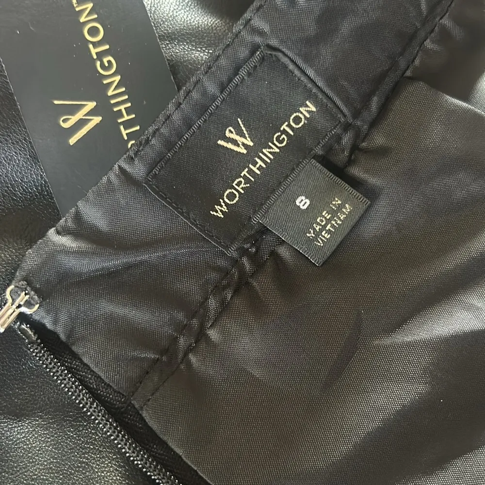 NWT  Skirt Black Pencil Butter Soft Faux Leather - Image 8