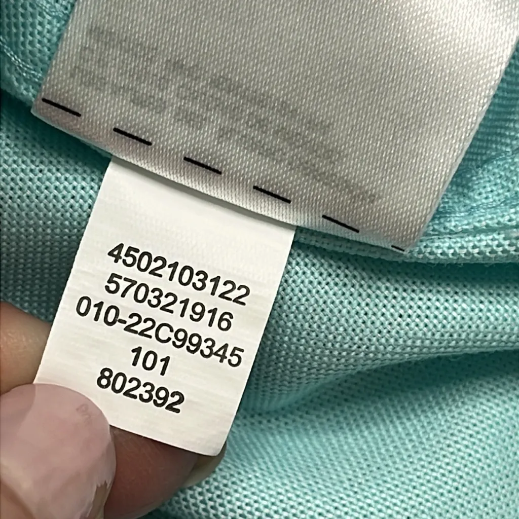 Chico’s No Iron Stretch Oxford Shirt, 3/4 sleeve No Iron, clear Aqua,size: 3/ 16 - Image 9