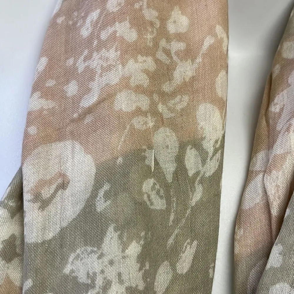 Ann Taylor Rayon Floral Striped Semi-Transparent Fashion Scarf- OS - Image 6