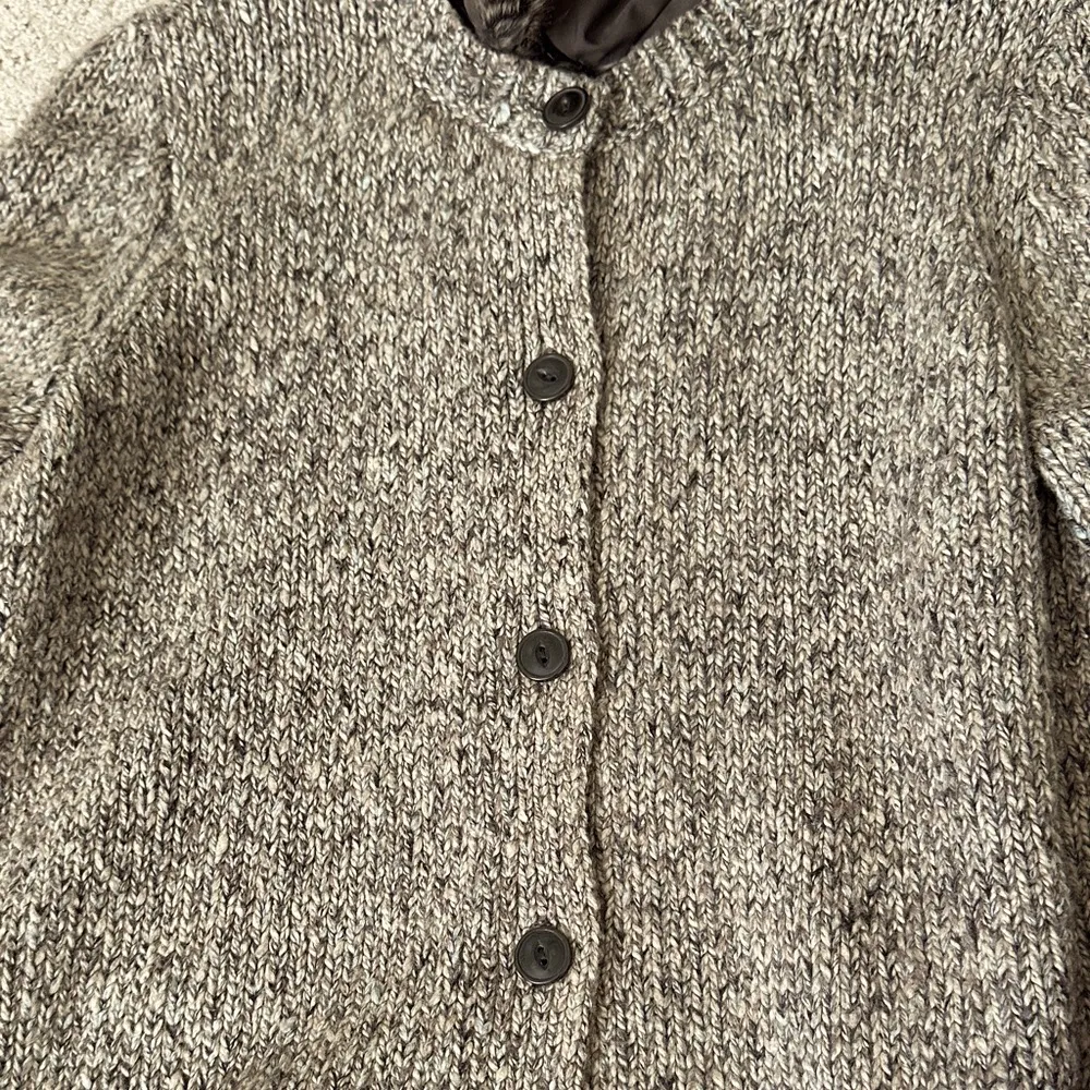 Brown Knit Coat with Faux Fur Collar - Image 4