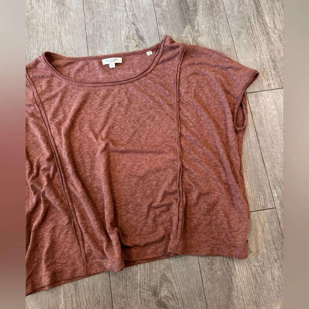 Max Studio Burnt Orange Short Sleeve Top - Image 7