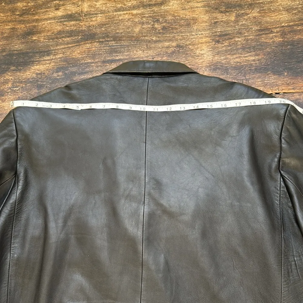 Black leather coat / blazer oversized men’s style butter soft leather so cool Size undefined - Image 9