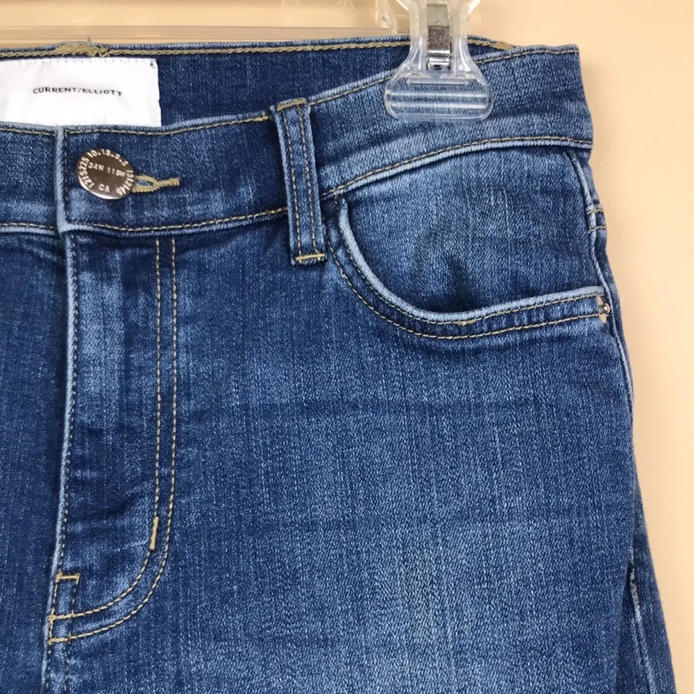 Women’s Distressed Knee Medium Wash Straight Leg Denim Jeans - Image 5