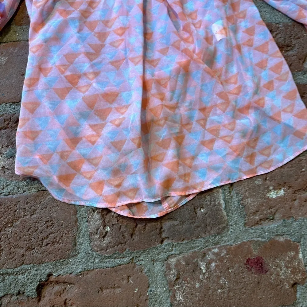 Sun Light Paris pink, orange & light blue flowy blouse Pink Size undefined - Image 5