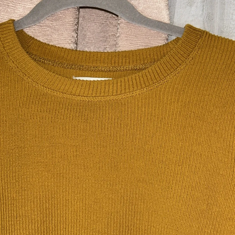 Size S Mustard Knotted Front Long Sleeve - Image 3