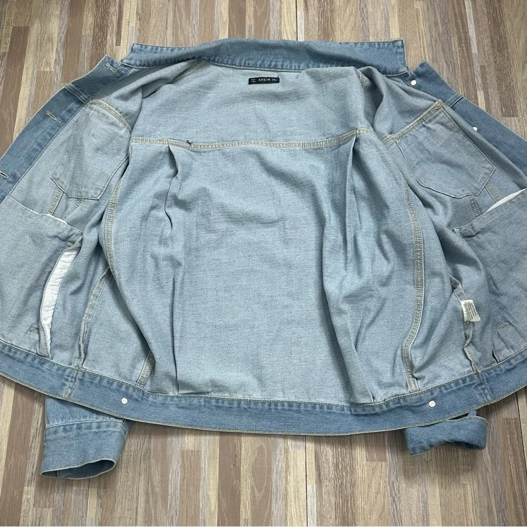 SHEIN Classic Blue Denim Jacket Women’s Plus 2X - Image 2