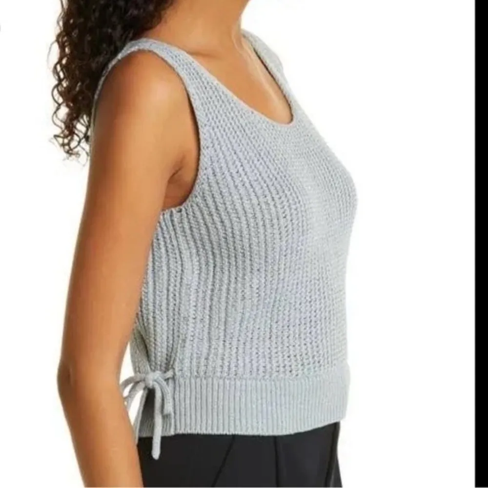 Vince Crossover Ribbed Cotton Knit Tank Top - Image 3
